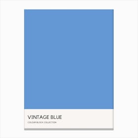 Vintage Blue Colour Block Poster Canvas Print
