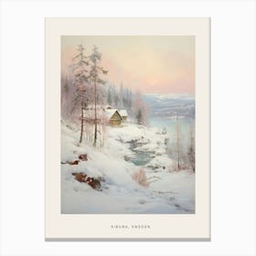Dreamy Winter Painting Poster Kiruna Sweden Canvas Print