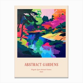 Colourful Gardens Shinjuku Gyoen National Gardens Japan 3 Red Poster Canvas Print