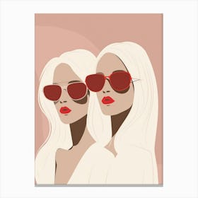 Two Women In Sunglasses 6 Canvas Print