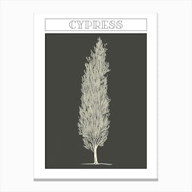 Cypress Tree Minimalistic Drawing 2 Poster Canvas Print