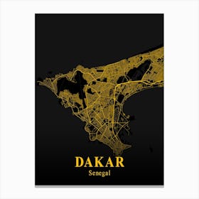 Dakar Gold City Map 1 Canvas Print