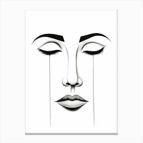 Tears Line Minimalist Face Canvas Print