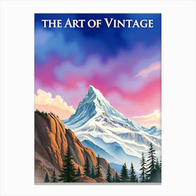 Vintage Mountain Canvas Print