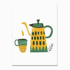 Teapot And Cup Canvas Print