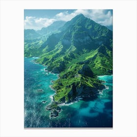 Aerial View Of A Tropical Island 6 Canvas Print