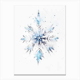 Diamond Dust, Snowflakes, Minimalist Watercolour 4 Canvas Print