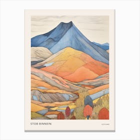 Stob Binnein Scotland 2 Colourful Mountain Illustration Poster Canvas Print