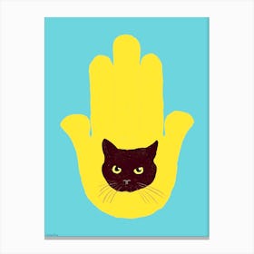 Hamsa Black Cat! Canvas Print