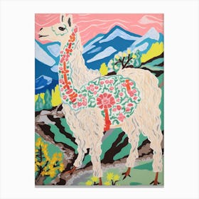 Maximalist Animal Painting Llama 3 Canvas Print