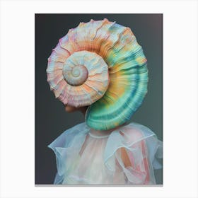 "Woman with Shell Crown in Colorful Portrait" Canvas Print