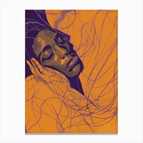 Woman In Purple And Orange Canvas Print