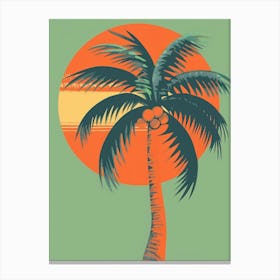 Palm Tree At Sunset 3 Canvas Print