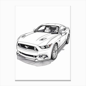 Ford Mustang Line Drawing 1 Canvas Print