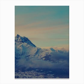 Switzerland - Snowy Mountain Range Canvas Print