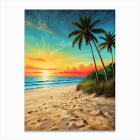 Sunset On The Beach 1 Canvas Print