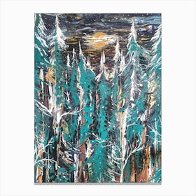 Forest At Night Canvas Print