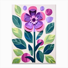 Cut Out Style Flower Art Lilac 1 Canvas Print