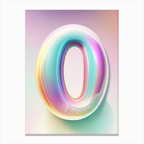 O, Alphabet Bubble Rainbow 3 Canvas Print