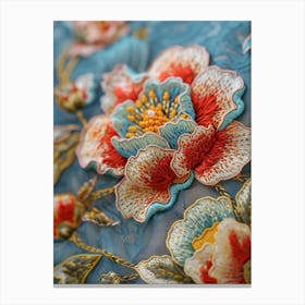 Embroidered Flowers 13 Canvas Print