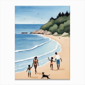 People On The Beach Painting (6) Canvas Print