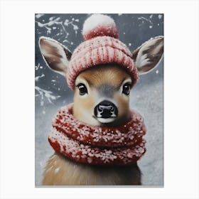 Deer In A Hat Canvas Print