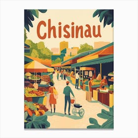 Aihrgdesign A 1970s Inspired Travel Poster For Chisinau 2 Canvas Print