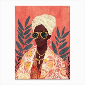 African Woman In Sunglasses Canvas Print