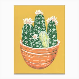 Easter Cactus Minimalist Block Print 2 Canvas Print