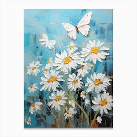 Daisies And Butterflies 5 Canvas Print