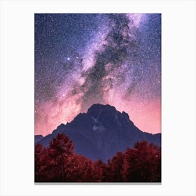 Grand Teton Nights- Galaxy Stars Glow Canvas Print