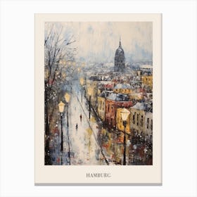 Vintage Winter Painting Poster Hamburg Germany Canvas Print