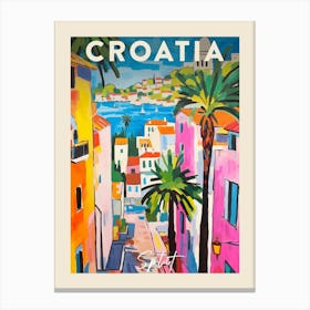 Split Croatia 7 Fauvist Painting Travel Poster Canvas Print