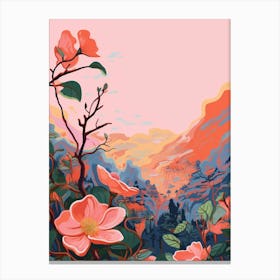 Boho Wildflower Painting Wild Rose 4 Canvas Print