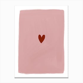 Pink & Red Heart Canvas Print