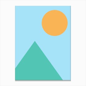 Sun Rising Over A Mountain minimalism art illustration Canvas Print