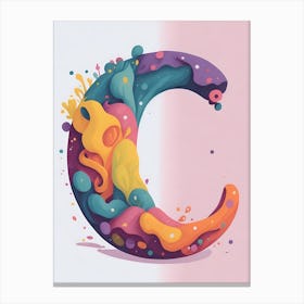 Colorful Letter C Illustration 16 Canvas Print