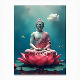 Buddha In Lotus Canvas Print