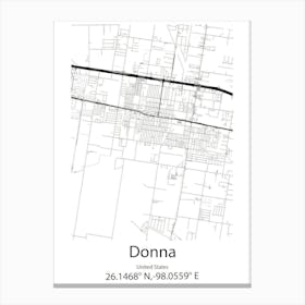 Donna,United States Minimalist Map Canvas Print