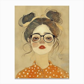 Girl With Glasses 1 Canvas Print