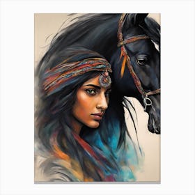 egpiten Woman And Horse Canvas Print