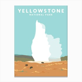 Old Faithful Geyser, Yellowstone National Park, Wyoming Travel Poster Canvas Print
