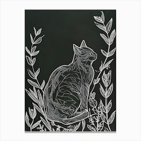Japanese Bobtail Cat Minimalist Illustration 3 Canvas Print