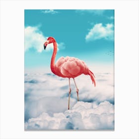 Flamingo In The Clouds Canvas Print