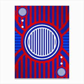 Geometric Glyph in White on Red and Blue Array n.0067 Canvas Print