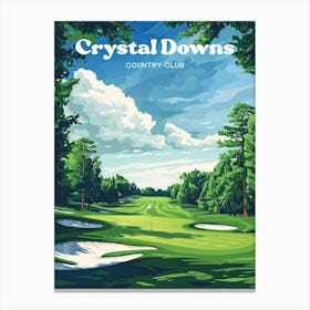 Crystal Downs Golf Course Digital Travel Art Canvas Print