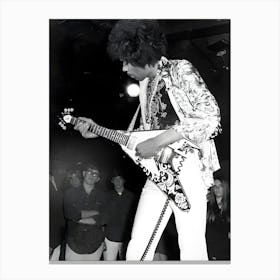 Jimi Hendrix With A Flying V Canvas Print