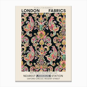 Poster Orchid Orbit London Fabrics Floral Pattern 1 Canvas Print