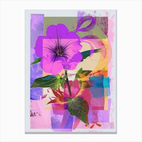 Petunia 3 Neon Flower Collage Canvas Print