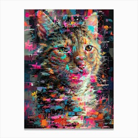 Abstract Cat Painting Canvas Print